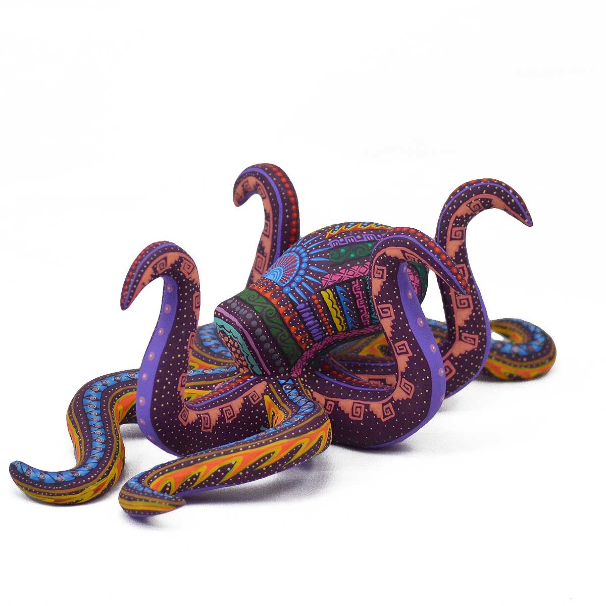 Oaxacan Wood Carving: Orlando Mandarin: Octopus | CulturalArt.org