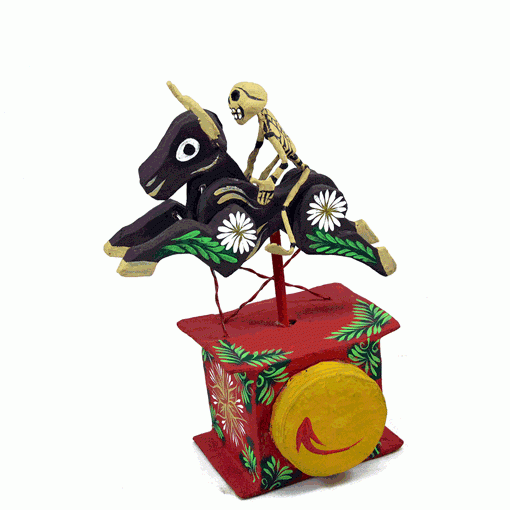 Cartoneria (Mexican Paper Mache) Josue Eleazar Castro: Bucking Bull Alebrijes