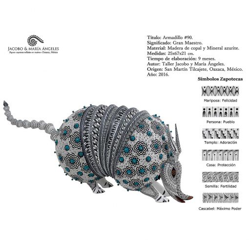 Jacobo and Maria Angeles Jacobo and Maria Angeles: Armadillo Encrusted with Azurite Armadillo