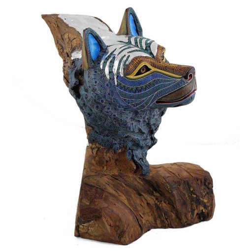 Jacobo and Maria Angeles Jacobo and Maria Angeles Workshop: Wolf Head with Silver Leaf #1 Wolf