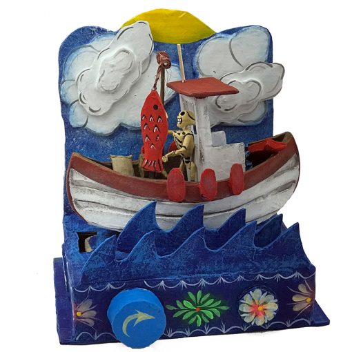 Cartoneria (Mexican Paper Mache) Josue Eleazar Castro: Fishing Boat cartoneria