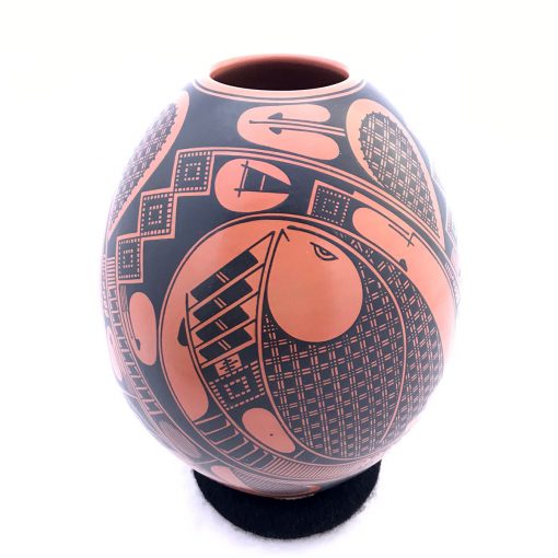 Gerardo Pedregon Ortiz Gerardo Pedregon Ortiz: Black on Red Medium Polychrome Mata Ortiz Pottery