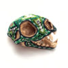 Wixárika (Huichol) Art Santos Bautista: Puma Skull Beaded Green Beaded