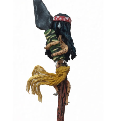 Cartoneria (Mexican Paper Mache) Isaias Alejandro Morales Delgado: Guerrero Youali – Night Warrior cartoneria