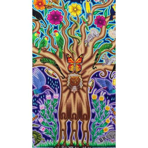 Wixárika (Huichol) Art Jose Luis Castro: Premier Tree of Life Huichol Yarn Painting Direct from Mexico Huichol