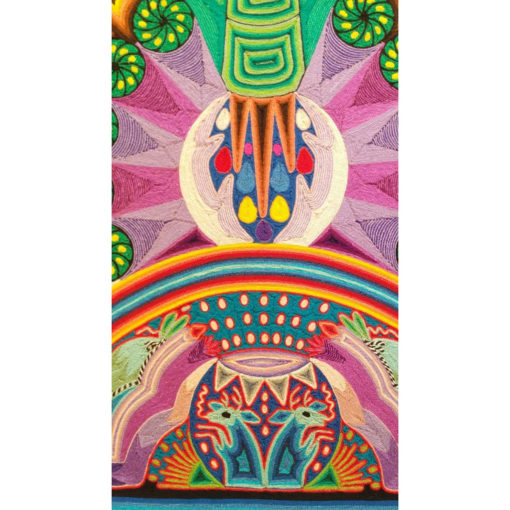 Wixárika (Huichol) Art Santos Daniel: Premier 48″ x 48″ Huichol Yarn Painting Direct from Mexico Huichol