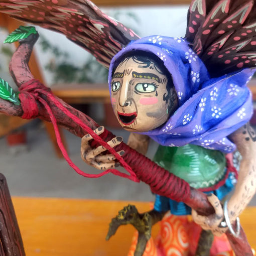 Cartoneria (Mexican Paper Mache) Isaias Alejandro Morales Delgado: La Bruja de Nativitas – The Witch of Nativitas Alebrijes