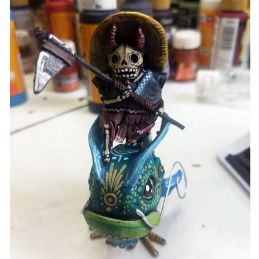 Cartoneria (Mexican Paper Mache) Isaias Alejandro Morales Delgado: Miniature Fish Rider Alebrijes