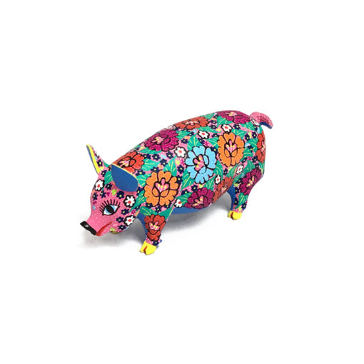 Candido Jimenez Ojeda Candido Jimenez Ojeda: Pig with Flowers Alebrijes