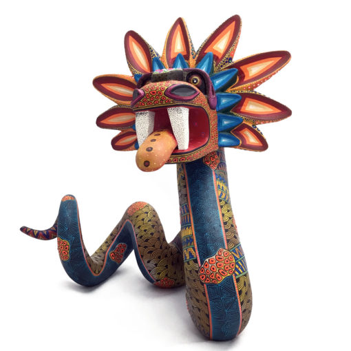 Manuel Cruz Manuel and Rubi Cruz: Museum Quality Single Piece Quetzalcoatl Feathered Serpent Fantasy