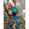 Cartoneria (Mexican Paper Mache) Isaias Alejandro Morales Delgado: Axolote Guerrero / Axolote (Mexican salamander) Warrior Alebrijes