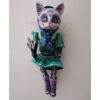 Cartoneria (Mexican Paper Mache) Isaias Alejandro Morales Delgado: Michelle Cat Figure Wall Hanging Alebrijes