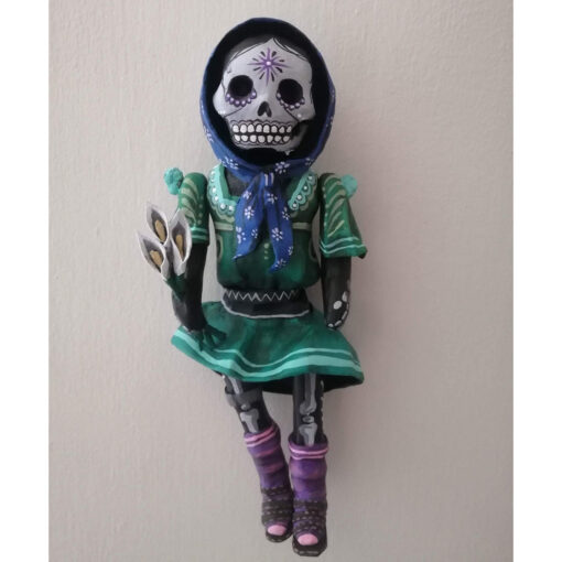 Cartoneria (Mexican Paper Mache) Isaias Alejandro Morales Delgado: Michelle Cat Figure Wall Hanging Alebrijes